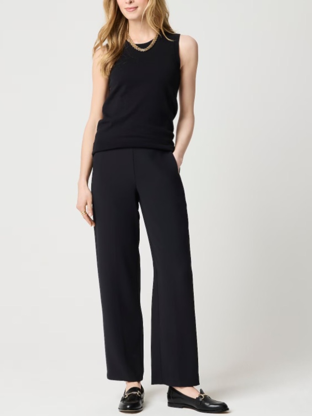 J. Crew Factory Women's Jamie wide-leg pant Black Versatile Career Office Sz 20